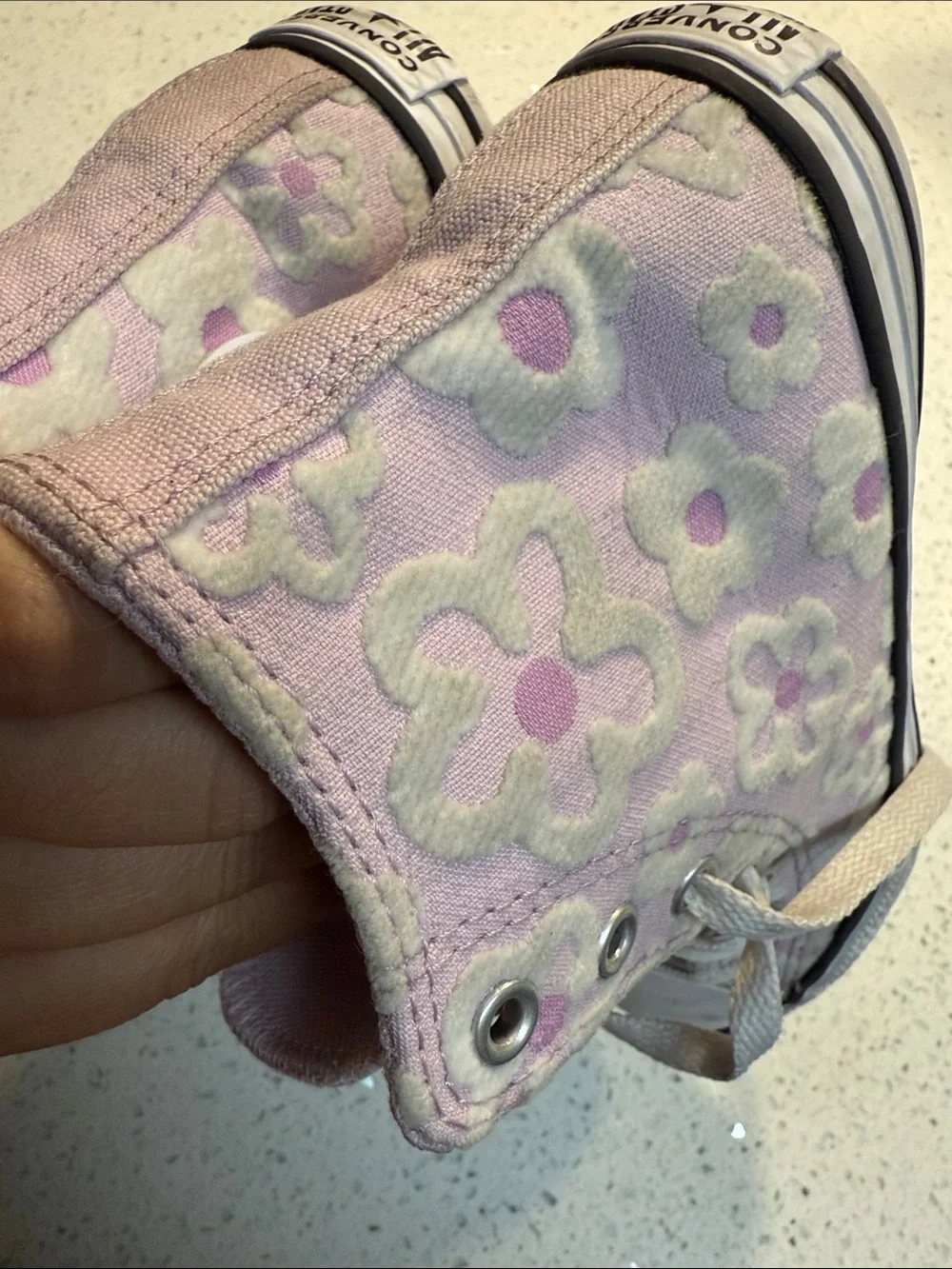 Converse High Top Sneakers - Light Purple Floral